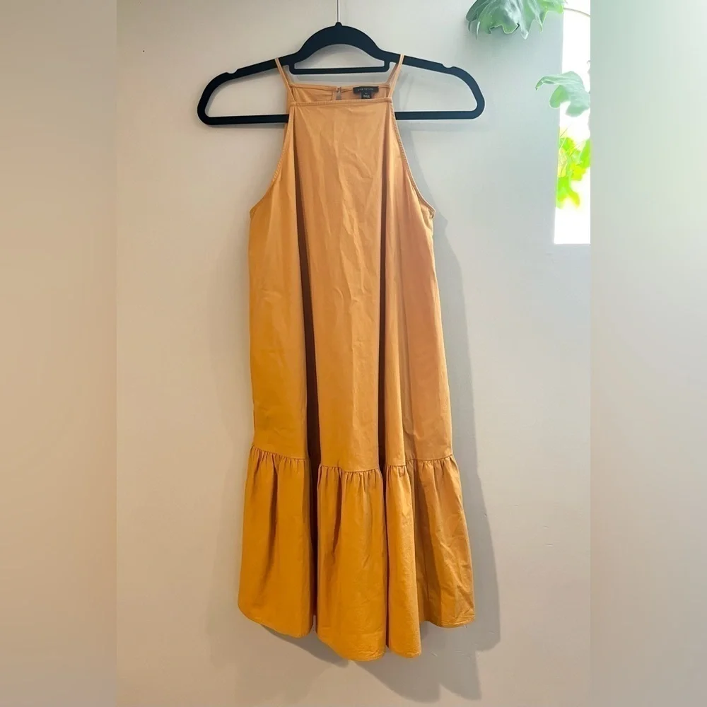 Ann Taylor Mustard Yellow Midi Dress XS